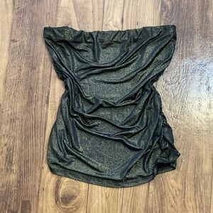 Charlotte Russe y2k gold metallic tube top size M